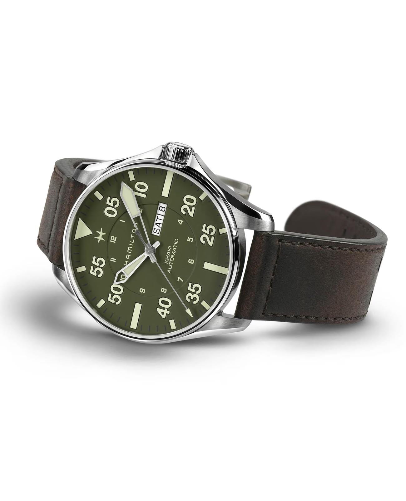 Hamilton Hamilton Khaki Aviation Pilot Schott NYC H64735561  - задняя крышка сталь корпуса, швейцария часы
