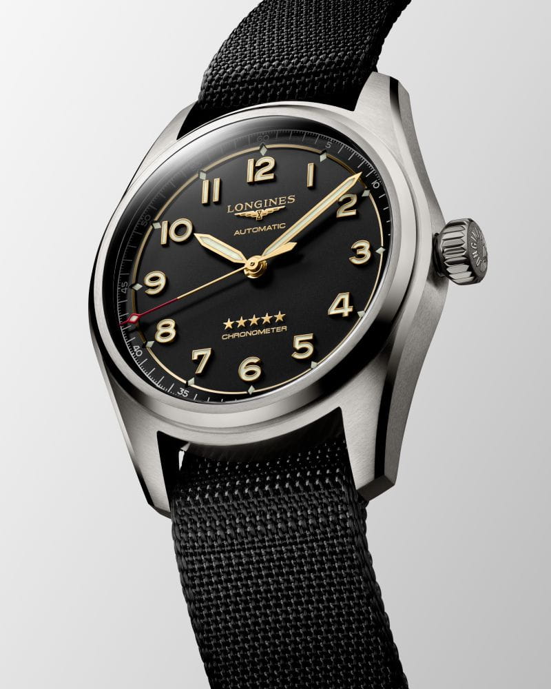 Longines Longines Spirit L3.810.1.53.2, spirit швейцария мужские часы на браслете тканевый боковой вид