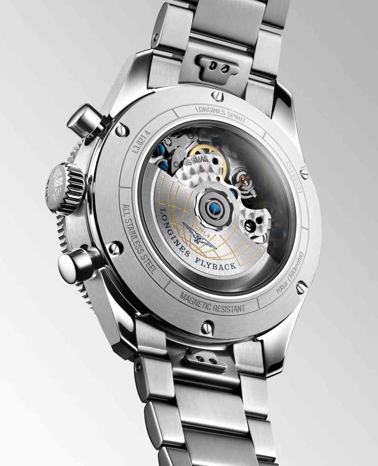 Longines Longines Spirit Flyback L3.821.4.93.6 , наручные мужские часы фото под углом