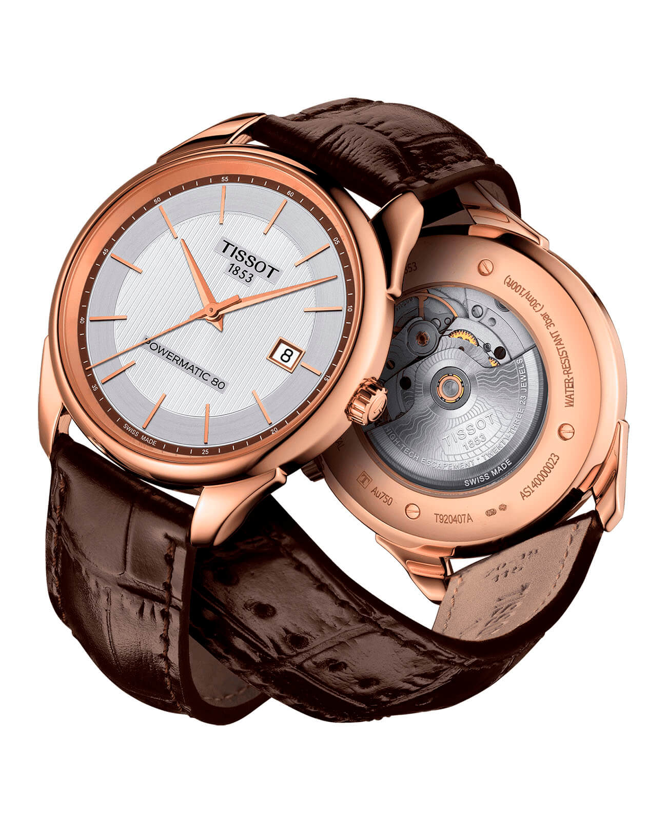 Tissot Tissot Vintage Powermatic 80 18K Gold T920.407.76.031.00 , наручные мужские часы фото под углом