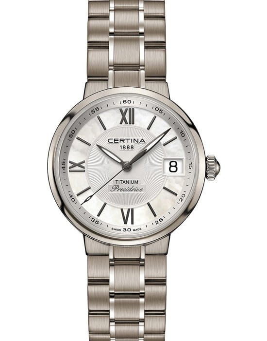 Certina Certina DS Stella C031.210.44.113.00  C0312104411300 кварцевые женские часы белый циферблат, браслет титановый — вид спереди