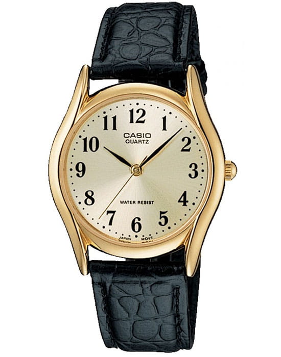Casio Casio MTP-1154PQ-7B2  MTP-1154PQ-7B2 кварцевые мужские часы шампань циферблат, браслет кожаный — вид спереди
