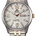 Orient Orient RA-AB0006S1  RA-AB0006S механические мужские часы  белый циферблат, браслет сталь c pvd покрытием — вид спереди