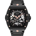 Philipp Plein Philipp Plein The Skeleton 2.0 PWJFA0725  PWJFA0725 механические мужские часы   циферблат, браслет нержавеющая сталь с pvd-покрытием — вид спереди