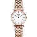 Longines Longines La Grande Classique L4.209.1.92.8  L42091928 кварцевые женские часы  белый циферблат, браслет сталь c pvd покрытием — вид спереди