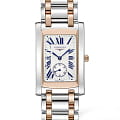 Longines Longines DolceVita L5.655.5.71.7  L56555717 кварцевые женские часы  белый циферблат, браслет нержавеющая сталь + золото 18к — вид спереди