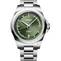 Longines Longines Conquest L3.320.4.07.6  L33204076 механические женские часы  зеленый циферблат, браслет нержавеющая сталь — вид спереди