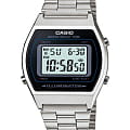 Casio Casio Vintage B640WD-1AVDF (B640WD-1A)  B640WD-1A кварцевые мужские часы  черный циферблат, браслет нержавеющая сталь — вид спереди