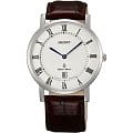 Orient Orient GW0100HW (FGW0100HW)  FGW0100HW  мужские часы  белый циферблат, браслет кожа + текстиль — вид спереди