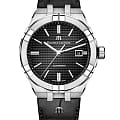 Maurice Lacroix Maurice Lacroix Aikon Automatic AI6008-SS001-330-1  AI6008-SS001-330-1 механические мужские часы  черный циферблат, браслет кожаный — вид спереди
