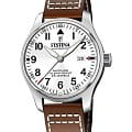 Festina Festina Automatic F20151/1  F20151/1 механические мужские часы  белый циферблат, браслет кожаный — вид спереди