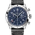 Breitling Breitling Super Avi B04 Chronograph GMT 46 Tribute To Vought F4U Corsair AB04451A1C1X1  AB04451A1C1X1 механические мужские часы  синий циферблат, браслет кожаный — вид спереди