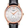 Tissot Tissot Tradition Automatic Small Second T063.428.36.038.00 Tradition T0634283603800 механические мужские часы  белый циферблат, браслет кожаный — вид спереди