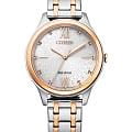 Citizen Citizen Eco-Drive EM0506-77A  EM0506-77A кварцевые женские часы  белый циферблат, браслет нержавеющая сталь с ip-покрытием — вид спереди