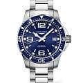 Longines Longines HydroConquest L3.741.4.96.6  L37414966 механические мужские часы  синий циферблат, браслет нержавеющая сталь — вид спереди