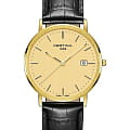 Certina Certina C901.210.16.021.00  C9012101602100 кварцевые мужские часы  желтый циферблат, браслет кожаный — вид спереди