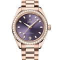 Omega Omega Seamaster Aqua Terra 220.55.34.20.60.001 Aqua Terra 22055342060001 механические женские часы  фиолетовый циферблат, браслет 18-каратное красное золото — вид спереди