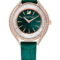 Swarovski Swarovski Crystalline Aura 5644078  5644078 кварцевые женские часы  зеленый циферблат, браслет кожаный — вид спереди