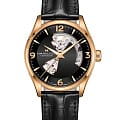Hamilton Hamilton Jazzmaster Open Heart Auto H32735731  H32735731 механические мужские часы  черный циферблат, браслет кожаный — вид спереди
