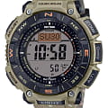 Casio Casio Pro Trek PRG-340SC-5DR (PRG-340SC-5) PRG PRG-340SC-5DR электронные мужские часы  циферблат, браслет силикон — вид спереди