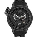 Philipp Plein Philipp Plein Plein Rich PWUAA0423  PWUAA0423 механические мужские часы  черный циферблат, браслет силикон — вид спереди