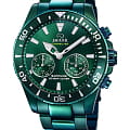 Jaguar Jaguar Connected J990/1  J990/1 кварцевые мужские часы  зеленый циферблат, браслет нержавеющая сталь с pvd-покрытием — вид спереди