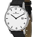 Jacques Lemans Jacques Lemans Classic 1-1850ZB  1-1850ZB кварцевые мужские часы  белый циферблат, браслет кожаный — вид спереди