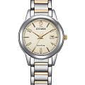 Citizen Citizen Eco-Drive FE1244-72A  FE1244-72A кварцевые женские часы  желтый циферблат, браслет нержавеющая сталь с ip-покрытием — вид спереди