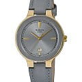 Casio Casio Sheen SHE-4559GL-8A  SHE-4559GL-8A кварцевые женские часы  серый циферблат, браслет кожаный — вид спереди