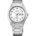 Orient Orient UG0Q00AS (FUG0Q00AS)  FUG0Q00AS автокварц (кинетик) мужские часы  белый циферблат, браслет 18-каратное желтое золото — вид спереди