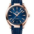 Omega Omega Seamaster Aqua Terra 220.52.41.21.03.001 Aqua Terra 22052412103001 механические мужские часы  синий циферблат, браслет каучук — вид спереди