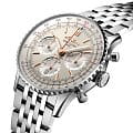 Breitling Breitling Navitimer B01 Chronograph 41 AB0139211G1A1 механические мужские часы часы, крупный план белый циферблат