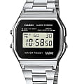 Casio Casio A-158WEA-1  A-158WEA-1E кварцевые мужские часы  антрацитовый циферблат, браслет нержавеющая сталь — вид спереди