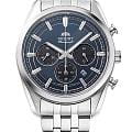Orient Orient Chronograph RA-TX0303L  RA-TX0303L кварцевые мужские часы  синий циферблат, браслет нержавеющая сталь — вид спереди