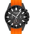 Lee Cooper Lee Cooper LC07635.657  LC07635.657 кварцевые мужские часы  черный циферблат, браслет каучук — вид спереди