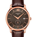 Tissot Tissot Tradition Automatic Small Second T063.428.36.068.00 Tradition T0634283606800 механические мужские часы  коричневый циферблат, браслет кожаный — вид спереди