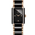Rado Rado Integral Diamonds R20228712  R20228712 кварцевые женские часы  черный циферблат, браслет сталь + pvd + керамика — вид спереди