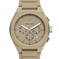 Armani Exchange Armani Exchange Andrea AX4162  AX4162 кварцевые мужские часы  коричневый циферблат, браслет силикон — вид спереди