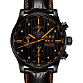 Mido Mido Multifort Chronograph M005.614.36.051.22  M0056143605122 механические мужские часы черный циферблат, браслет кожаный — вид спереди