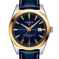 Tissot Tissot Gentleman Powermatic 80 Silicium 18K Gold T927.407.46.041.01 Gentleman T9274074604101 механические мужские часы  синий циферблат, браслет кожаный — вид спереди