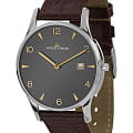 Jacques Lemans Jacques Lemans Classic 1-1850ZF  1-1850ZF кварцевые мужские часы  серый циферблат, браслет кожаный — вид спереди
