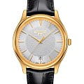 Tissot Tissot Fascination 18K Gold T924.410.16.031.00  T9244101603100 кварцевые мужские часы  серый циферблат, браслет кожаный — вид спереди