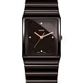 Rado Rado Ceramica Diamonds R21993702  R21993702 кварцевые мужские часы  коричневый циферблат, браслет высокотехнологичная керамика — вид спереди