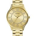 Guess GUESS GW0024L2  GW0024L2 кварцевые женские часы  золотой циферблат, браслет сталь с ip покрытием — вид спереди