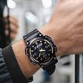 Casio Casio AQ-S810W-8A кварцевые мужские часы часы, крупный план черный циферблат