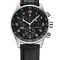 Swiss Military by Chrono Swiss Military by Chrono SM34012.05  SM34012.05 автокварц (кинетик) мужские часы  черный циферблат, браслет кожаный — вид спереди