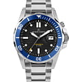 Jacques Lemans Jacques Lemans Hybromatic 1-2170J  1-2170J автокварц (кинетик) мужские часы  черный циферблат, браслет нержавеющая сталь — вид спереди
