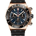 Breitling Breitling Super Chronomat B01 44 RB01362A1C1S1  RB01362A1C1S1 механические мужские часы  синий циферблат, браслет каучук — вид спереди