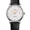 Mido Mido Baroncelli Chronometer Silicon Gent M027.408.16.031.00  M0274081603100 механические мужские часы  белый циферблат, браслет кожаный — вид спереди