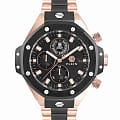 Philipp Plein Philipp Plein Plein Chrono Royal PWLFA0625  PWLFA0625 кварцевые мужские часы  черный циферблат, браслет нержавеющая сталь с pvd-покрытием — вид спереди